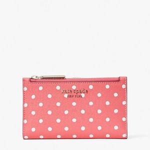 ♠ Kate Spade spencer dots small slim bifold wallet NWT